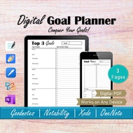 Digital Goal Planner Ipad Planner, GoodNotes 2024 Yearly Goal Planner, OneNote Goal Setting Workbook