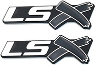 2 pcs LSX Emblem Badge 3D Self-Adhesive Nameplate Sticker Replacement for Camaro Corvette LS LT ZL S