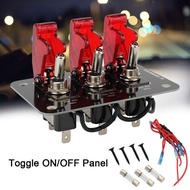 Top  Zone  20A DC 12-24V Panel Saklar Mobil ฝากันน้ำสีแดงแผงสวิทช์สลับพร้อมแผงสวิทช์จุดไฟฟิวส์สำหรับ