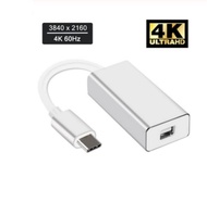 USB-C to Mini DisplayPort Adapter, USB 3.1 Type C (Thunderbolt 3) to Mini DP Adapter 4K Compatible with Macbook Pro, Lenovo T470, to LED Cinema Display /Dell Monitor