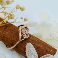 天然鑽石 18K金/750R 玫瑰金色 戒指 輕珠寶飾品 CC115