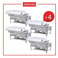 4Sets Stainless Steel 3Q Size Chafing Dish L59cm x W33cm x H33cm
