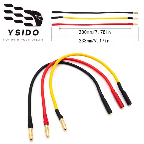 3PCS RC Motor/ESC Extension Cable 20CM with Silicone Cable 3.5mm/4.0mm Banana Head Plug Connector Fo