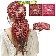 MAFILOP Men's Headscarf, 55x55cm Handshake Print Woman Hip Hop Face Towel, Fashion Peace Dove Imitat