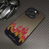 Personality Red flame Compatible for Iphone 11 12 13 14 15  Pro Max Plus XS MAX 7 8 SE(2020) XR X Silicone Hard Case Camera Protection Shockproof