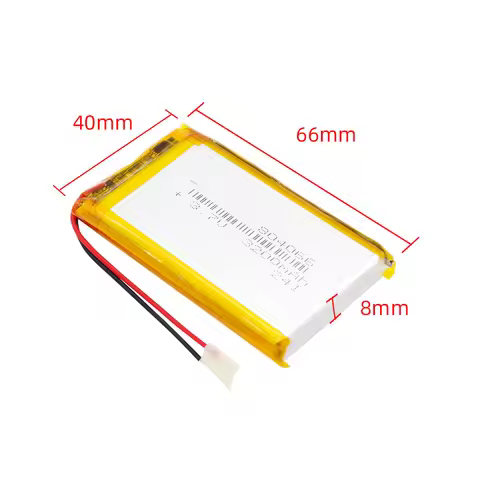 804066 3.7V 3200mAh Li-Polymer Battery - Rechargeable Lipo Battery for Tablet, Speaker, Camera, Blue