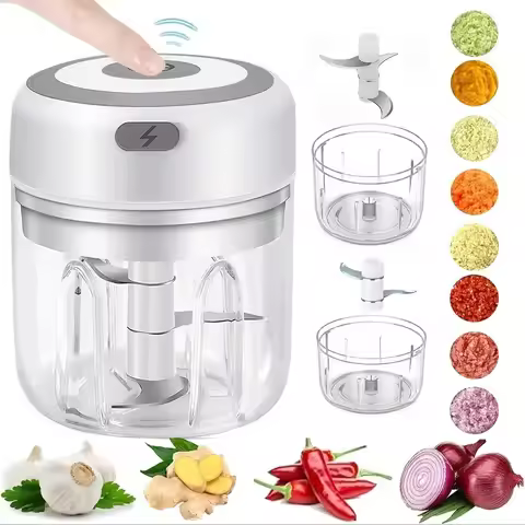Electric Garlic Mincer 250ML Vegetable Chopper Food Chopper, USB Mini Garlic Mincer, Onion Chopper P
