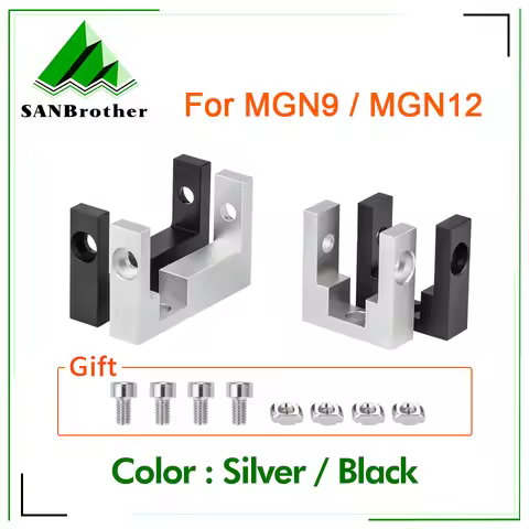 1set 3D Printer Parts 2020 2040 Profile Fixed Block With Screw Kit For MGN9 MGN12 Linear Guide Fixed