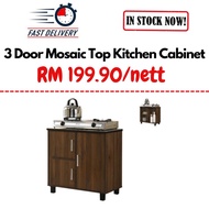 ITORI Wokor 3 Door Mosaic Top Kitchen Cabinet In Walnut / Stove cabinet / Kabinet dapur / Almari dap