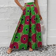 African Ankara Print Mid Waist Skirt非洲民族复古半身裙
