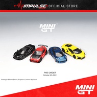 MiniGT 1:64 Diecast McLaren 750S Saros / Jaguar C-X75 / GR86 LB★Nation / Lamborghini Revuelto Giallo