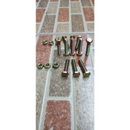Yellow Nut Bolt 6x30 BMK 6x30 grade 4.6 pitch 1.0 C