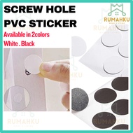 RMK 96biji PVC Screw hole Sticker Skru Lubang Sticker PVC 1pcs Dalam ada 96biji Sticker Black White 