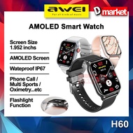 Awei H60 AMOLED Smart Watch Outdoor Sport Smart Watch Flashlight Phone Call  IP67 Waterproof Awei Sm