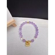Natural Lavender Amethyst Single Circle Bracelet, Color Very Beautiful, Specifications About 7.6MM, 