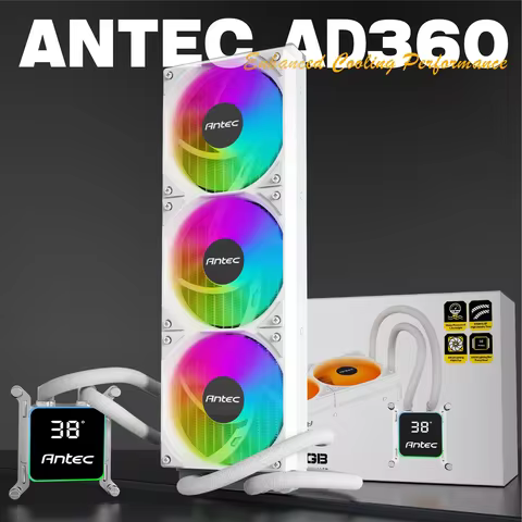Antec AD360 Display Pump Head CPU All-in-One Liquid Cooling System 120mm ARGB 4PIN Fan For Intel LGA