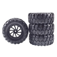 4pcs 90mm 1.9" Rubber Tires & nylon Wheel Rims 12mm Hex For MN128 MN999 MN86 MJX 10208 Universal