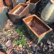 New Products Crude Pottery Pot Garden Green k-Decorative Rectangular Pottery Pot Pottery Pot Flower 
