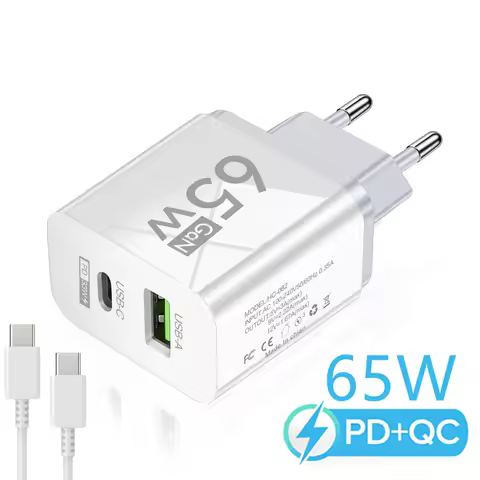65W GAN USB Charger Type C Charger PD Fast Charging Power Adapter for iPhone 15 Xiaomi Huawei Samsun