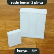 3-door wardrobe model - interior model - Resin furniture miniature - 1:50 wardrobe 1:100/