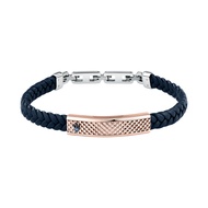 Maserati Leather Bracelet ,Men's Jewels ,Stainless Steel,19+3.5cm，LeatherBLACK/Blue/Red，JM525AVE34-J