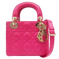 桃紅色 羊皮 Mini Lady Dior 兩用包【Dior 迪奧】