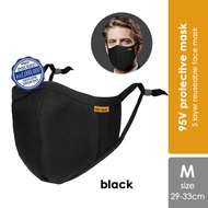 PROXMASK 95V Reusable Protective Fabric Face Mask (6 Layer) Size M/L (Color: Mineral Blue Or Black)