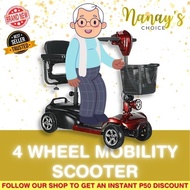 Nanay's Choice PREMIUM QUALITY 4 Wheel Mobility Scooter / Mobility Electric 4 Wheel Scooter /Brand New Electric Scooter 4 Wheels /Foldable Lightweight Li-on Battery Power Mobility Scooters /Foldable Electric Scooter for Adult /Foldable Electric Scooter