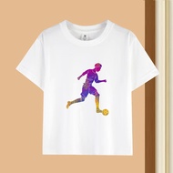 20262026World Cup Football Silhouette Printed T-Shirt Cross-Border Hot-Selling Pure Cotton Round Nec