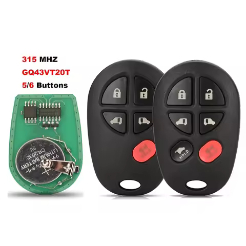jingyuqin New -315MHz Remote Car Key Fob For Toyota Sienna 2011 2012 2013 GQ43VT20T Full Control