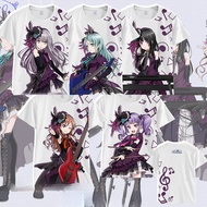 2024 Roselia From Bang Dream! Merchandise - Shortsleeve T-Shirt With Anime Prints For Children
