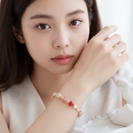 與自己的親密對話 | 薔薇輝石 櫻花雨 蜜桃瑪瑙 珍珠天然水晶手鍊