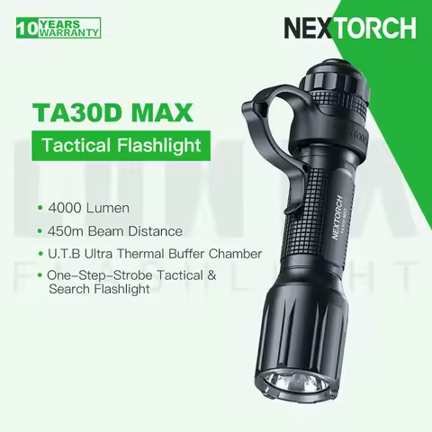 Nextorch TA30D MAX One-Click Flash Search Tactical Flashlight 4000LM 450M Beam 21700 Battery Dual Sw