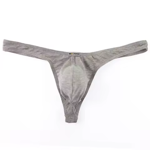 BRAVE PERSON Men's Comfortable Thongs Made of Modal Fabric Grey Blue White Pure Colors B1204#