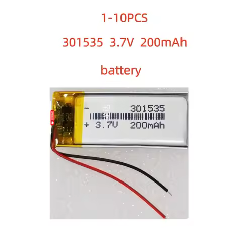 301535 Lithium Polymer Battery 3.7V 200mAh Li-ion Lipo Rechargeable Batteries for Reading Pen Blueto