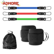 ADMORE Cable Ankle Straps, Adjustable Double D-Ring Ankle Cuffs, Workout Accessories Safety Abductor
