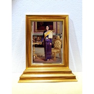 Gold Frame With Stand Base And 5x7 Inch Image 2-Layer Yellow Horse Clear Glass On Both Sides Add 4 S