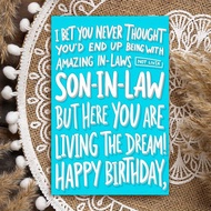 1pc Funny Son-In-Law Birthday Card With Envelope (11cm*16cm) - 'I Bet You Didn't Expect To Be With M