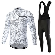 Monton Monton Summer Cycling Jersey Road Bike Men Long-Sleeved Sunscreen Cycling Pants Cartoon Cycli
