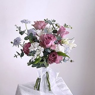 【鮮花】紫色玫瑰水仙百合韓式鮮花捧花
