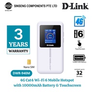 D-Link 4G Cat4 Wi-Fi 6 Mobile Hotspot, 10000mAh DWR-940M