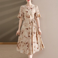 Western style middle-aged and elderly women's dress pr Western Temperament middle-aged elderly women