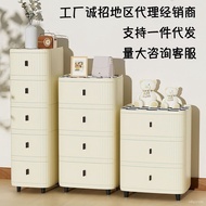 🚓Wooden Top Storage Cabinet Drawer Living Room Multi-Layer Locker Plastic Gap Chest of Drawers Home Bed Head Storage Cab