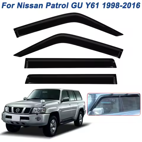 4Pcs Car Side Window Wind Deflectors For Nissan Patrol GU Y61 1998-2016 Door Weather Vent Visors Eye