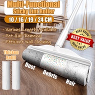 SG Sticky Lint Roller Mop  | Strong Sticky Roller & Refill 10/16/19/24cm for Clothes & Dust