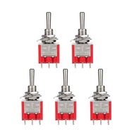 3PDT Latching Mini Toggle Switch 5-Pack 3 Position On/Off 9 Pin