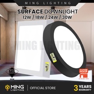 (Sirim) LED Surface Downlight Round Square 18W 24W 30W Ceiling Down Light Home Lighting Lampu Siling