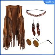 [RazecaMY] Hippie Costumes Women Girls Clothing 60s 70s Costume for Women 70s Disco Outfits