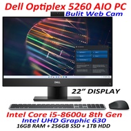 Refurbished Dell OptiPlex 5260 AIO PC, Core i5-8th Gen CPU, Slim & Powerful All in One Desktop