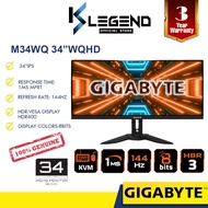 GIGABYTE M34WQ 34" WQHD 2K 144HZ 1MS 8BIT FREESYNC PREMIUM Gaming Monitor